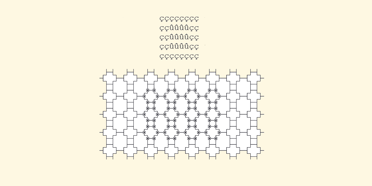 Przykład czcionki Kernig Braille Regular